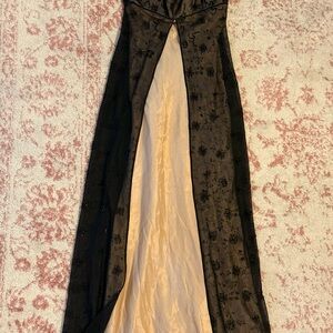 Elegant Black and Cream Evening Gown
